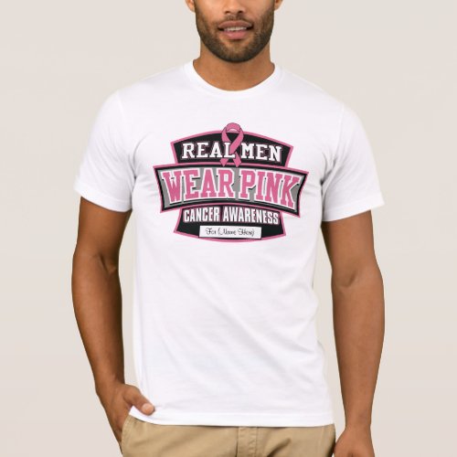 Personalize it REAL MEN WEAR PINK Breast Cancer T_Shirt