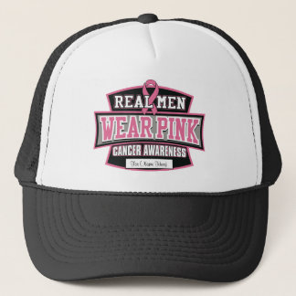 Personalize it REAL MEN WEAR PINK Breast Cancer Trucker Hat