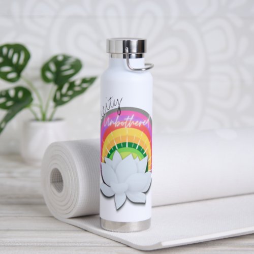 PERSONALIZE IT UNBOTHERED NAME LOTUS FLOWER  WATER BOTTLE