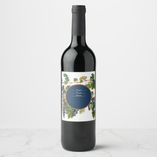 PERSONALIZE IT Vintage grapevine illustration  Wine Label