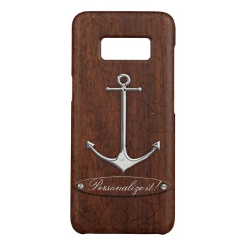 Personalize It! Wet Nautical Mahogany Anchor Steel Case-mate Samsung Galaxy S8 Case by CaptainShoppe at Zazzle