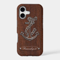 Personalize it! Wet Nautical Mahogany Anchor Steel