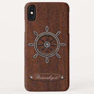 Personalize it! Wet Nautical Mahogany Wheel iPhone XS Max Case
