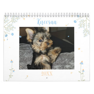 Personalize It! White Floral Pet Photo Calendar