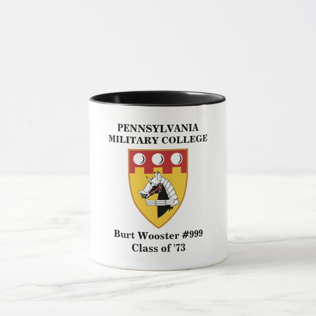 PERSONALIZE IT - WHITE PMC SEAL Mug with BLK Trim (Center)