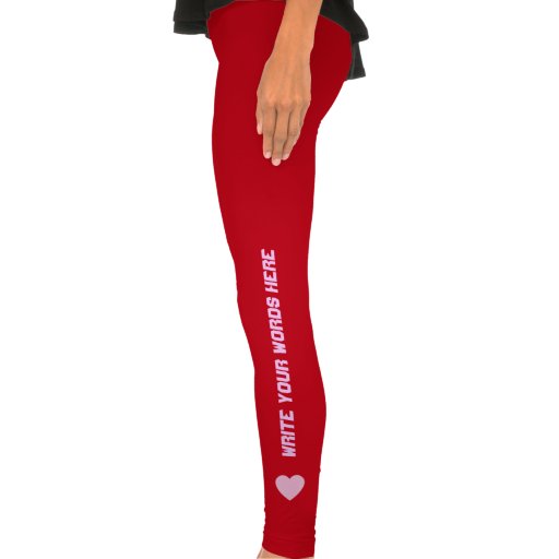 Personalize it,write your words with heart logo legging tights | Zazzle