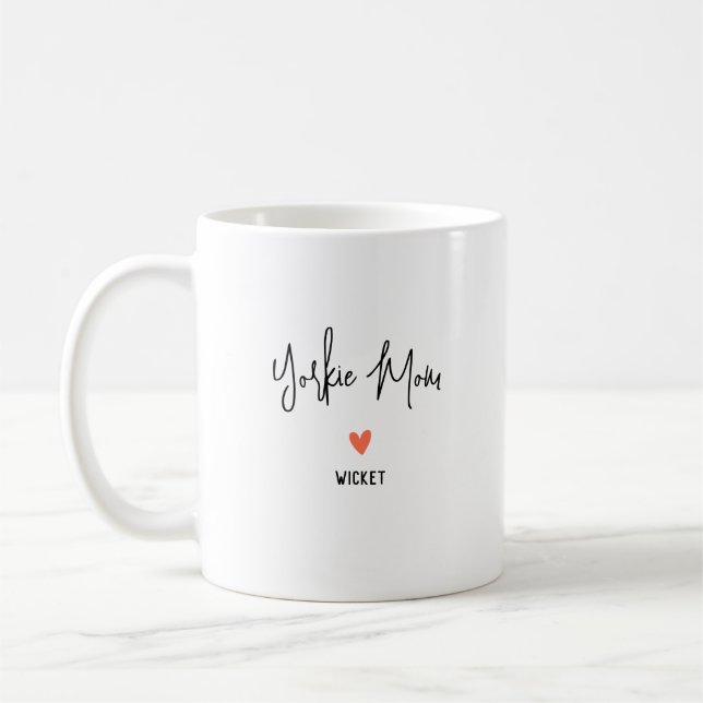 Personalize It! Yorkie Mom 1 Heart Name Coffee Mug (Left)
