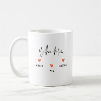 Personalize It! Yorkie Mom 3 Heart Name Coffee Mug