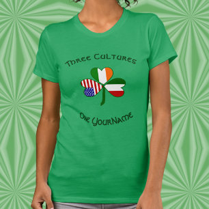 Personalize Italy Ireland USA Shamrock Women's T-Shirt