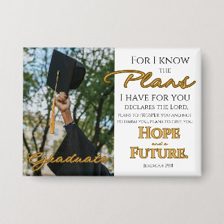 Personalize Jeremiah 29:11 Grad Cap Scripture Button