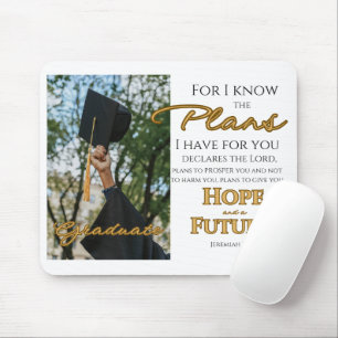 Personalize Jeremiah 29:11 Grad Cap Scripture Mouse Pad