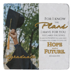 Personalize Jeremiah 29:11 Grad Cap Scripture Trivet
