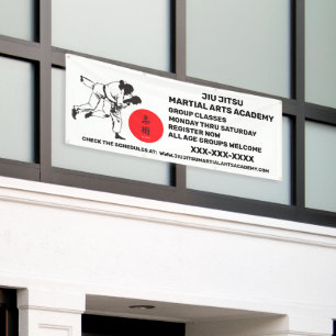 Personalize Jiu Jitsu Martial Arts School Business Banner