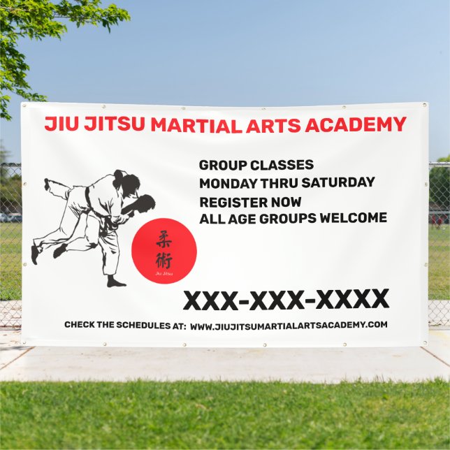 Personalize Jiu Jitsu Martial Arts School Business Banner (Outside)