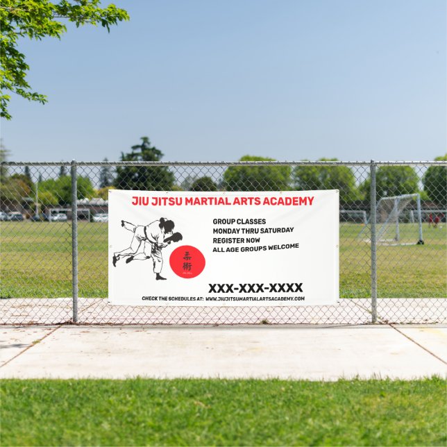 Personalize Jiu Jitsu Martial Arts School Business Banner (Insitu)