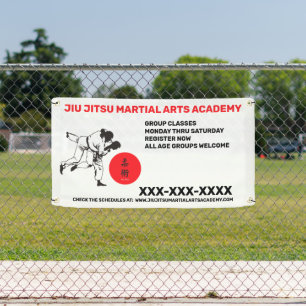 Personalize Jiu Jitsu Martial Arts School Business Banner