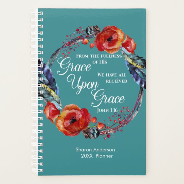 Personalize John 1:16 Grace Upon Grace 2022 Planner (Front)
