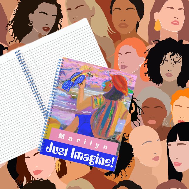 Personalize Journal Meditative Woman & Bird (Creator Uploaded)