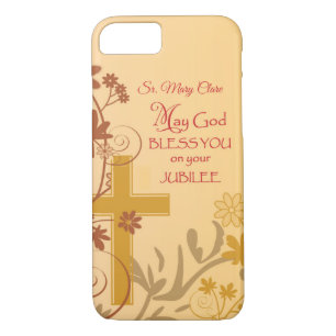 Personalize, Jubilee Anniversary Nun Cross, Swirls iPhone 8/7 Case