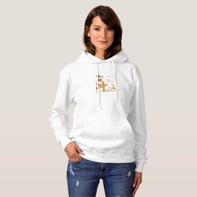 Personalize, Jubilee Anniversary Nun Cross, Swirls Hoodie (Front Full)