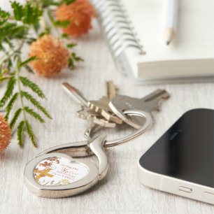 Personalize, Jubilee Anniversary Nun Cross, Swirls Keychain