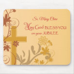 Personalize, Jubilee Anniversary Nun Cross, Swirls Mouse Pad at Zazzle