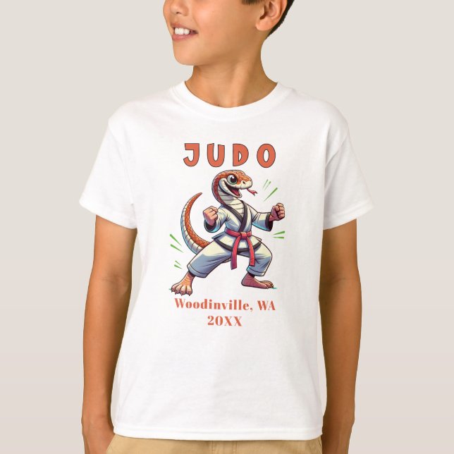 Personalize Judo Practitioner Location Date Name T-Shirt (Front)