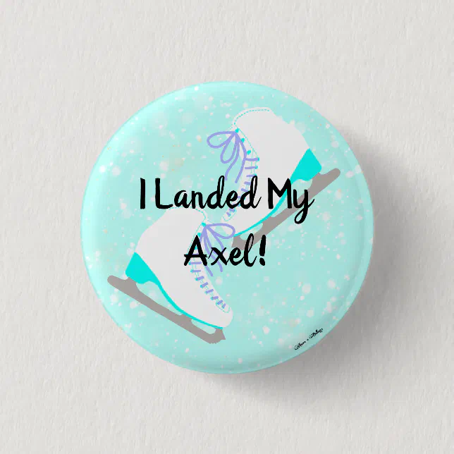 Personalize Jump/Spin Achievement Figure Skater's Button Zazzle