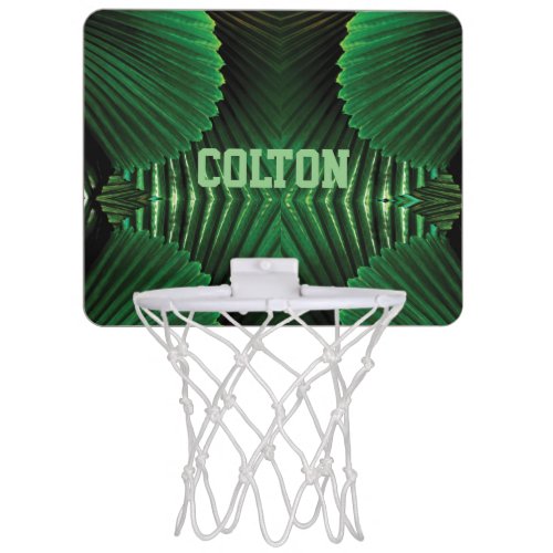 Personalize Jungle Leaf Fan Mini Basketball  Mini Basketball Hoop