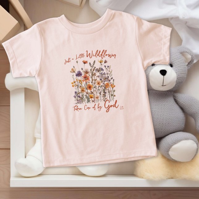 Personalize Just a Little Wildflower God Cares For Toddler T-shirt (Creator Uploaded)
