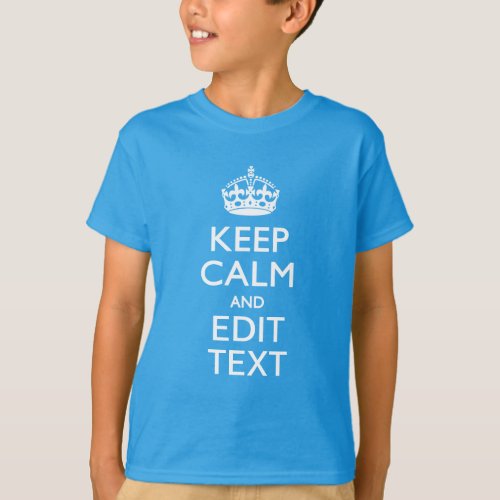 Personalize Keep Calm Your Text Turquoise Blue T_Shirt
