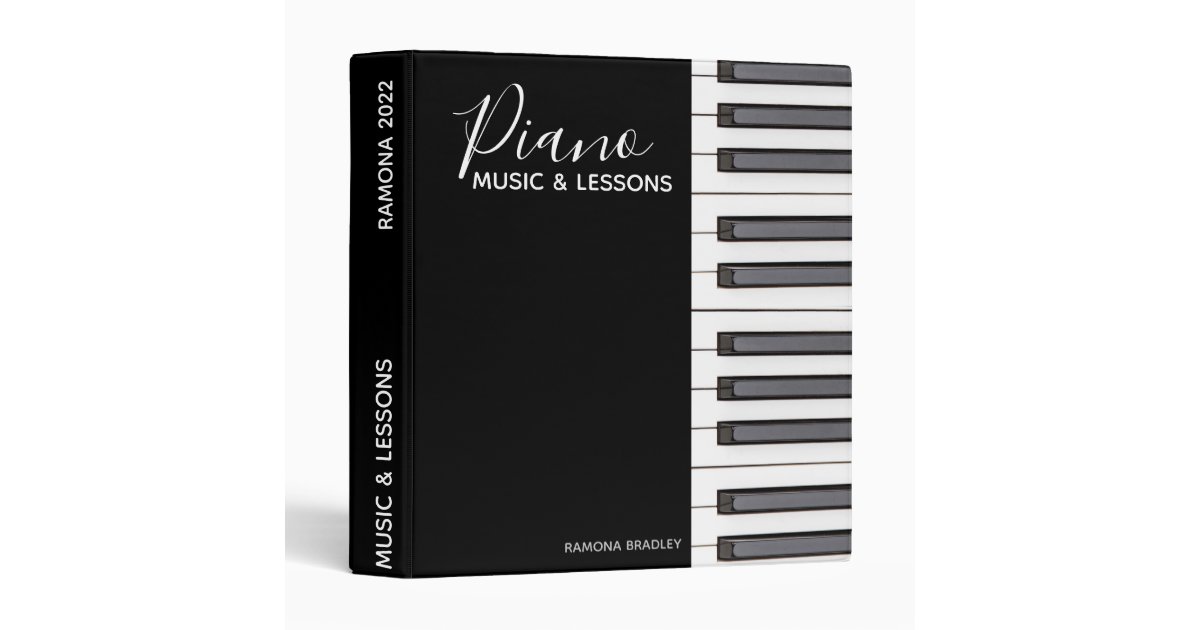 Personalize Keyboard Piano Lesson Book 3 Ring Binder Zazzle