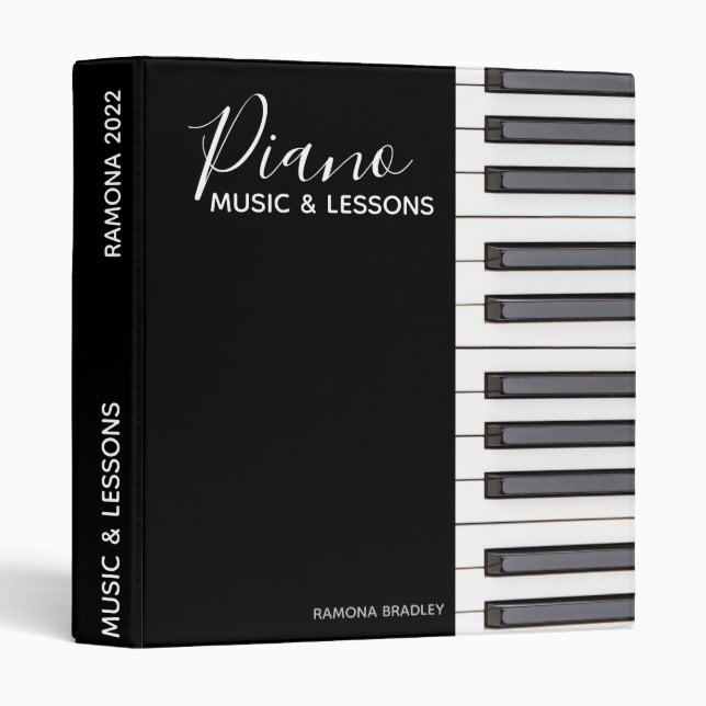 Personalize Keyboard Piano Lesson Book 3 Ring Binder (Front/Spine)