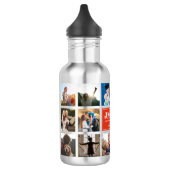Personalize Kid Child Name Instagram Photo Collage Stainless Steel Water Bottle (Left)