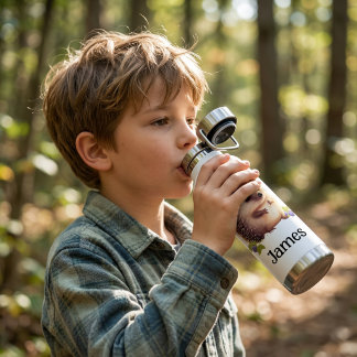 Personalize Kids Hedgehog Water Bottle