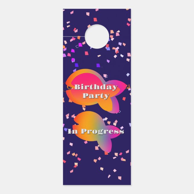 Personalize Kids Name Birthday Party Fish  Door Hanger (Front)
