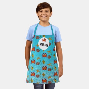 Personalize Kids Underwater With Fish   Apron by Susang6 at Zazzle