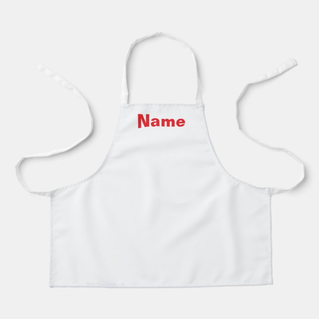 Personalize Kids White   Apron (Front)