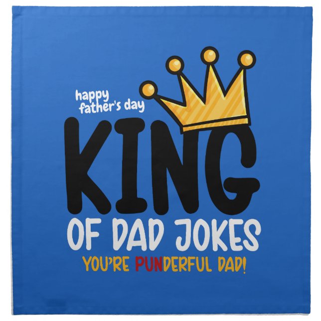 Personalize King of Dad Jokes Cloth Napkin (Front)