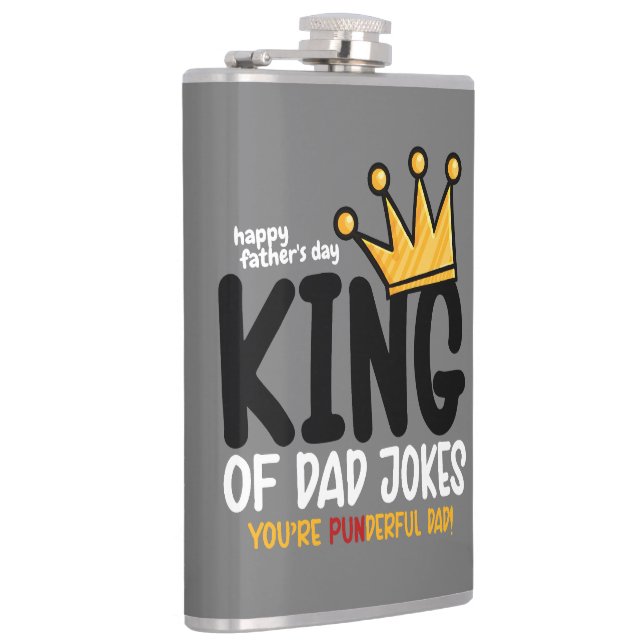 Personalize King of Dad Jokes  Flask (Right)