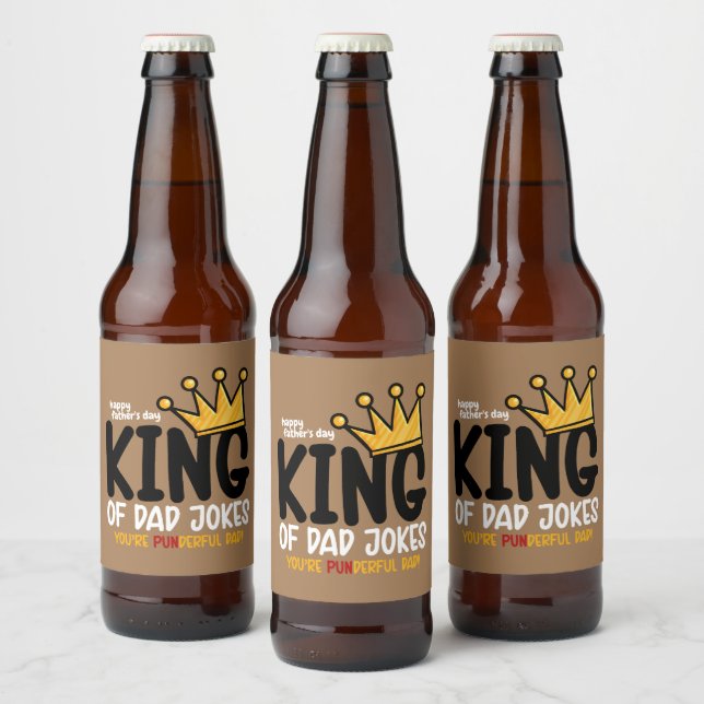 Personalize King of Dad Jokes Label Set (Bottles)
