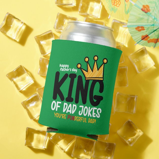 Personalize King of Dad Jokes  Water Bottle Can Cooler (In Situ Summer)