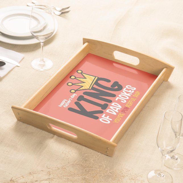 Personalize King of Dad Serving Tray (Front)