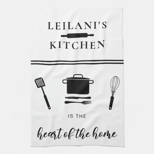 Personalize Kitchen Heart Home White Kitchen Towel