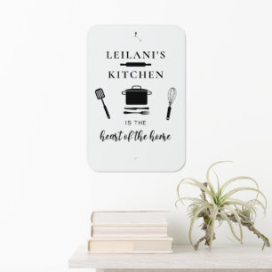Personalize Kitchen is Heart of Home Metal Sign