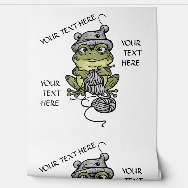Personalize Knitting Frog Erase  or Edit Text Wallpaper (Unrolling)
