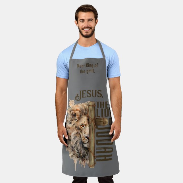 Personalize l Scripture l Jesus l Lion, man's Apron (Worn)