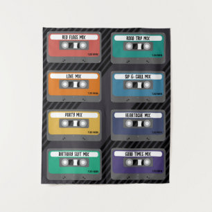 Personalize Labels Mixtape Tapestry