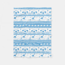Personalize Labrador Guide Dog Tale Pattern Blue