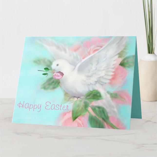Personalize large "Happy Easter" Dove Card (Front)